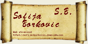 Sofija Borković vizit kartica